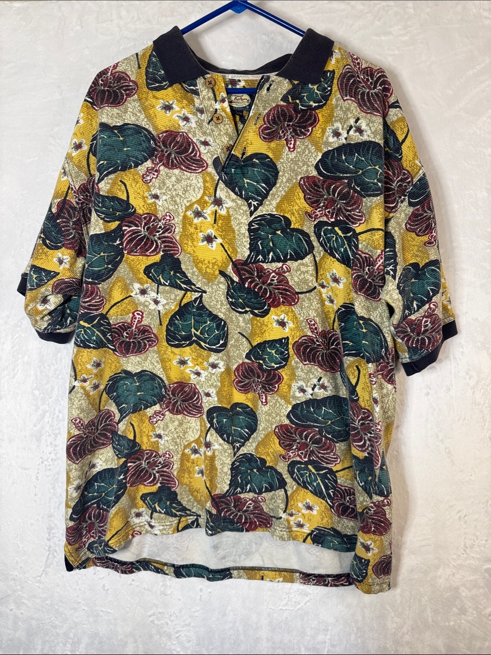 Tommy Bahama Vintage Floral Print Polo Top Large